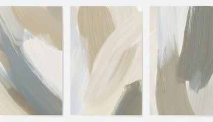 Aufkleber -  neutral abstract brushstroke wall art for modern interior design, branding, and minimalist web or print media aesthetic