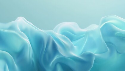 Fototapete - Abstract Cyan Wave Texture Background with Fluid Motion Minimalist and Contemporary Design Artistic Light Play and Gradient Surface for Backdrop or Wallpaper