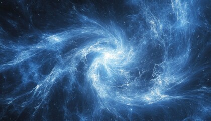 Aufkleber - Abstract Deep Space Galaxy Nebula with Shining Stars and Swirling Patterns in Dark Blue Cosmic Background