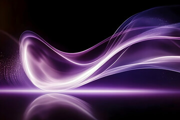 Wall Mural - abstract, flowing, vibrant purple waves on a dark background