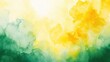 © Sofiaz - Vibrant Watercolor Abstract Background with Yellow and Green Hues