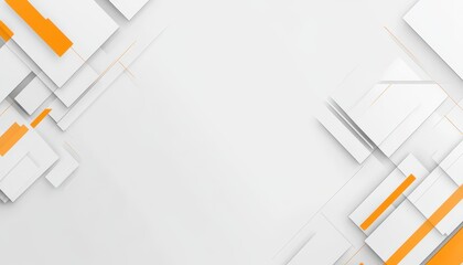 Aufkleber - Abstract Geometric Background with Orange and White Shapes