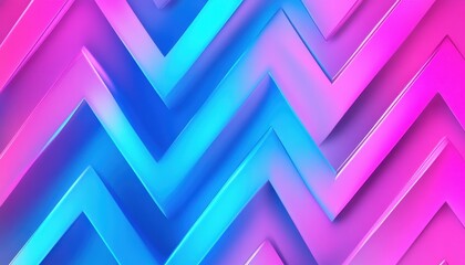 Fototapete - Abstract Geometric Background with Pink and Blue Gradient Zigzag Pattern