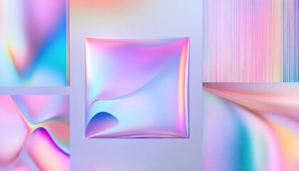 Fototapete - Holographic Iridescent Abstract Background Textures