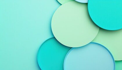 Fototapete - Overlapping Pastel Circles Abstract Background