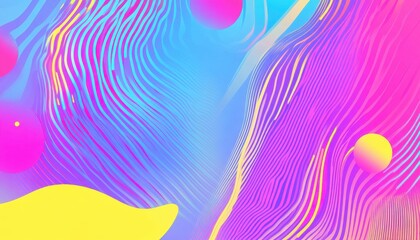 Poster - Vibrant Abstract Swirls in Pink Blue Yellow and Purple