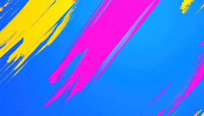Poster - Abstract Colorful Paint Strokes on Blue Background