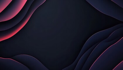 Leinwandbilder - Abstract Dark Background with Red and Pink Waves