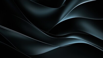 Leinwandbilder - Abstract Dark Blue and Black Fabric Waves Background