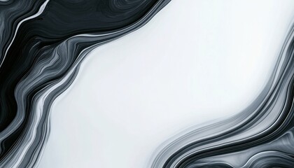 Aufkleber - Abstract Fluid Black And White Art Background