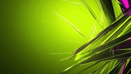 Aufkleber - Abstract Geometric Design with Sharp Lime Green and Pink Purple Lines