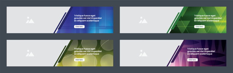 horizontal banners templates with gradient colors, abstract background with geometric shape patterns