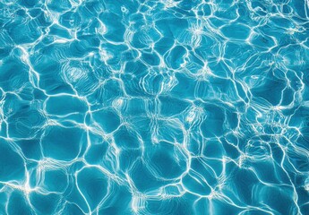 Aufkleber - A captivating image showcasing the mesmerizing patterns of sunlight reflecting on a tranquil blue pool's surface, creating a vibrant and refreshing aesthetic. : Generative AI