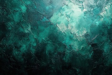 Aufkleber - Textured teal green wall, abstract painted surface, deep color, grunge background, artistic backdrop, modern design element, ideal for website or print. : Generative AI