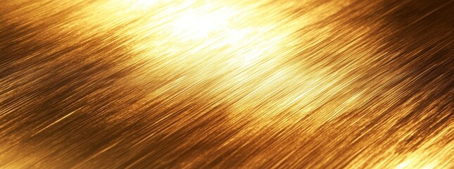 Aufkleber - Abstract gold texture with diagonal brushed lines and warm light reflections, ideal for luxurious backgrounds or metallic design projects. : Generative AI