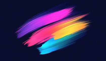 Fototapete - Vibrant Colorful Abstract Brushstrokes on Dark Background