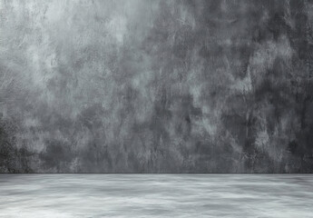 Leinwandbilder - A textured gray concrete wall and floor provide a minimalist, industrial backdrop ideal for product placement or design presentations. The seamless, high-resolution image offers a vers : Generative AI