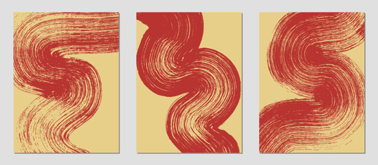 Wall Mural - set of abstract backgrounds. ink brush strokes, patterns, posters, cover.