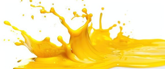 Aufkleber - Vibrant Yellow Liquid Splash on White Background