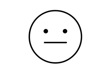 Wall Mural - minimalist vector icon of a neutral face expressing indifference for digital projects and design ele