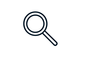 Wall Mural - vector icon of a magnifying glass symbol representing search and exploration activities online