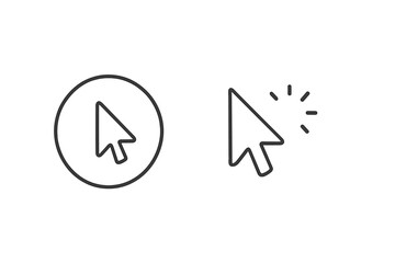 Wall Mural - vector icon of a cursor with a click effect and a circular background for digital design elements