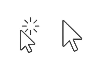Wall Mural - vector icon depicting a cursor with a click effect alongside a standard arrow cursor for digital usa