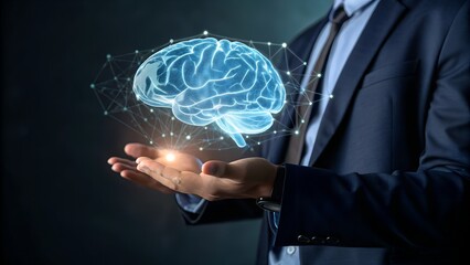 man using tools ai. technology smart robot science and artificial intelligence technology, and innov
