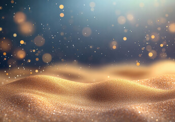 Aufkleber - Golden glitter texture with bokeh lights, creating a luxurious and festive background ideal for holiday designs or elegant product presentations. : Generative AI