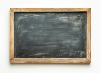 Poster - Blank rustic wooden framed chalkboard with dark gray surface, perfect for adding text or drawings.  Ideal for educational, vintage, or rustic themed projects. : Generative AI