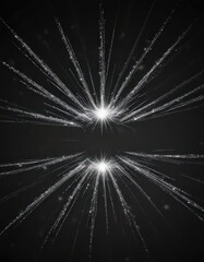 Wall Mural - silver glitter starburst on black, festive twinkle effect, design, shine, silver