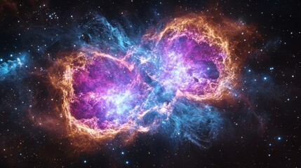 Wall Mural - vibrant purple hues of nebula highlight cosmic beauty