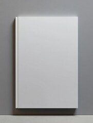 Aufkleber - Blank white book cover against a gray wall, perfect for design mockups or presentations.  The minimalist aesthetic provides a clean, uncluttered space for showcasing text or imagery. : Generative AI