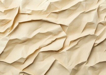 Poster - Textured Beige Crumpled Paper Background: A High-Resolution Image Showing the Detailed Wrinkles and Creases of a Light Brown Paper Surface, Ideal for Design Projects. : Generative AI