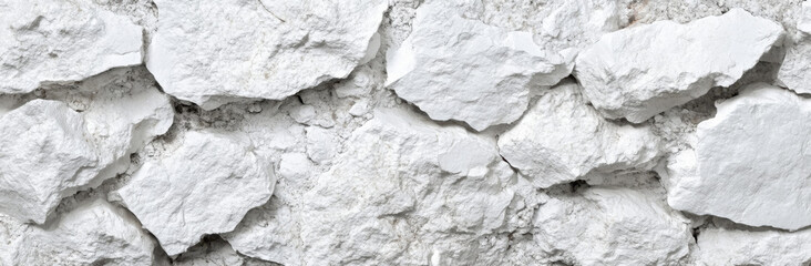 Poster - A detailed close up of a textured white stone wall, showing irregular shapes and crevices, ideal for backgrounds or design projects. : Generative AI