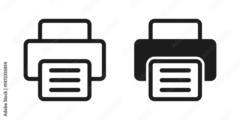 Printer icon and print symbol, fax sign Stock Vector | Adobe Stock