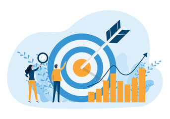 Leinwandbilder - business finance investment goal, business marketing target, people team working research and analysis
