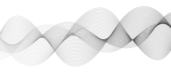 Aufkleber - Abstract monochromatic wave pattern with smooth, flowing curves. Shades of grayscale, from light to dark, with subtle gradients. Modern minimalistic aesthetic  digital backgrounds