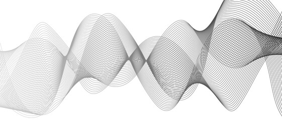 Fototapete - Abstract monochromatic wave pattern with smooth, flowing curves. Shades of grayscale, from light to dark, with subtle gradients. Modern minimalistic aesthetic  digital backgrounds