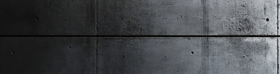 Aufkleber - Dark gray concrete wall texture with visible seams and small holes, ideal for industrial or modern design backgrounds. : Generative AI