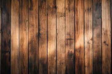 Fototapete - Dark brown rustic wooden planks background texture, ideal for interior design projects or vintage style applications.  The image showcases vertical wood grain detail. : Generative AI