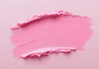 Poster - A textured stroke of pale pink paint on a matching background, showcasing the creamy consistency and brushstrokes. : Generative AI