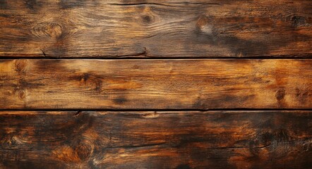 Poster - Dark brown rustic wooden planks background texture, showing rich grain and knots, ideal for design projects needing a natural, aged wood aesthetic. : Generative AI