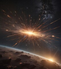 Wall Mural - brilliant star cluster, ethereal glow, cosmic dust trails , glitter, galaxy, shine