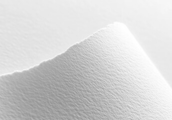 Aufkleber - Close-up of a torn edge of textured white paper, showing a curved, uneven surface with subtle light and shadow variations. : Generative AI