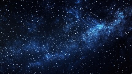 Poster - A mesmerizing digital depiction of a night sky, showcasing a dense scattering of stars and nebulae in shades of deep blue and black, ideal for cosmic-themed designs. : Generative AI
