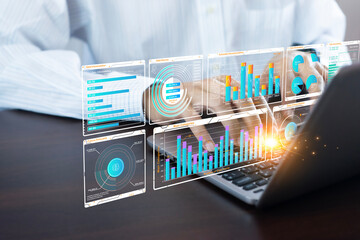 business concept using ai program for calculation and analysis