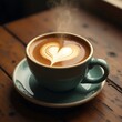 © Nusrat - cup of coffee with heart shaped chocolate