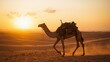 © thataroth - Peaceful Sunset Desert Landscape with a Camel