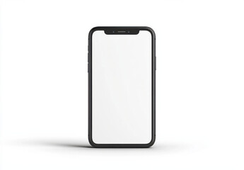 Aufkleber - Modern black smartphone with blank screen isolated on white background, perfect for app presentations or mobile interface designs. : Generative AI